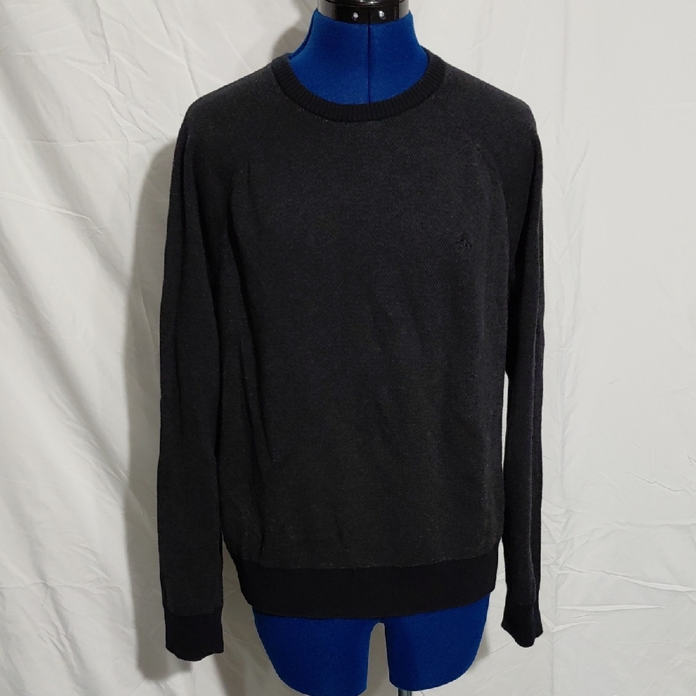 Original Penguin Men's Charcoal Crewneck Sweater 100% COTTON